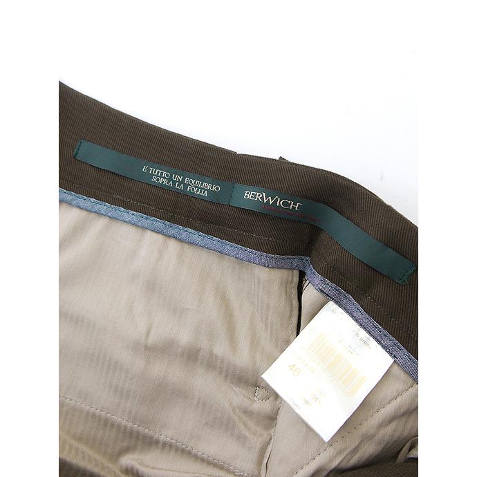 BERWICH/ベルウィッチ/2プリーツベルトレスパンツ/SCOTCH/ウィンターコットンツイルストレッチ/ダークブラウン/ber442003 | BERWICH | 05