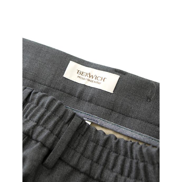【40％OFF】ベルウィッチ BERWICH 1プリーツシャーリングパンツ/BERTO/ウォッシャブルストレッチソフトウール イタリア製 グレー bew501601 | BERWICH | 07