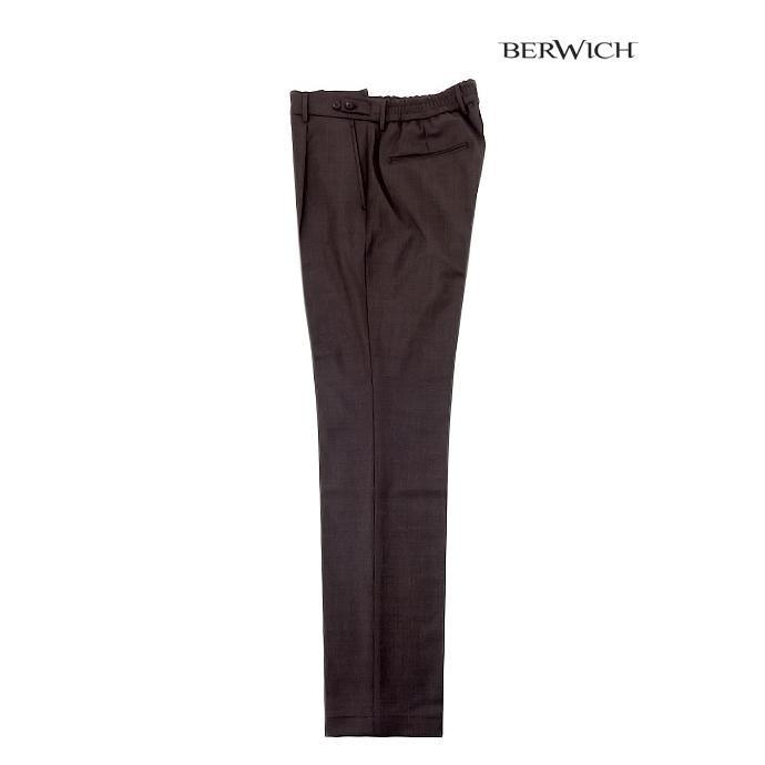 コンフォートスリム BERWICH/ベルウィッチ 1プリーツスラックス 「berto」 ブラウン bew521402 | 