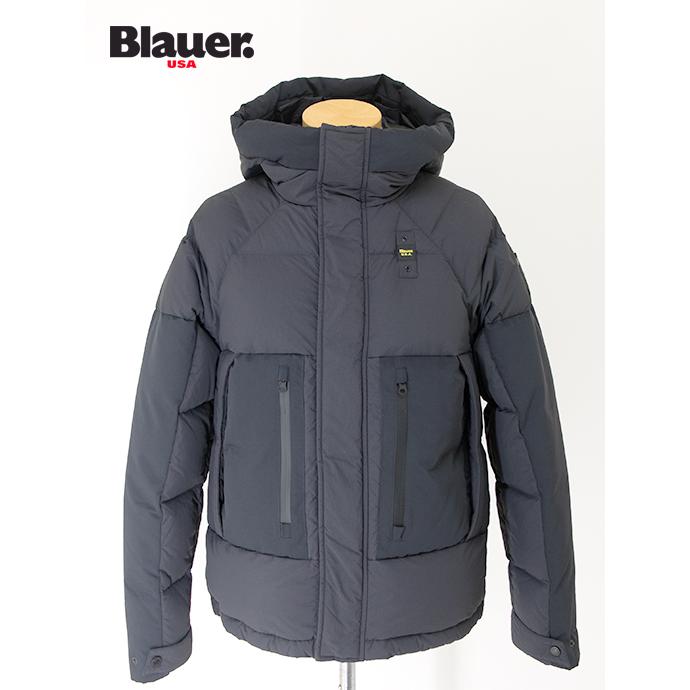 【30％OFF】ブラウアー Blauer フーデッドダウンジャケット ブラック bla502001 | Blauer