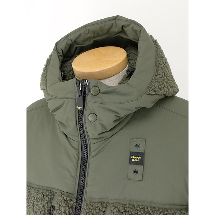 【30％OFF】ブラウアー Blauer ボアフリースフーディ ミリタリーグリーン bla502005 | Blauer | 03