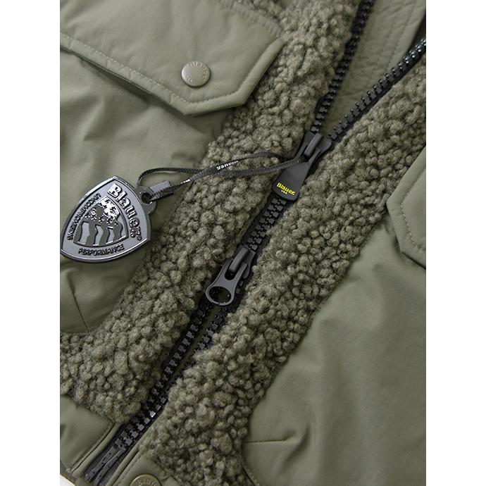【30％OFF】ブラウアー Blauer ボアフリースフーディ ミリタリーグリーン bla502005 | Blauer | 06