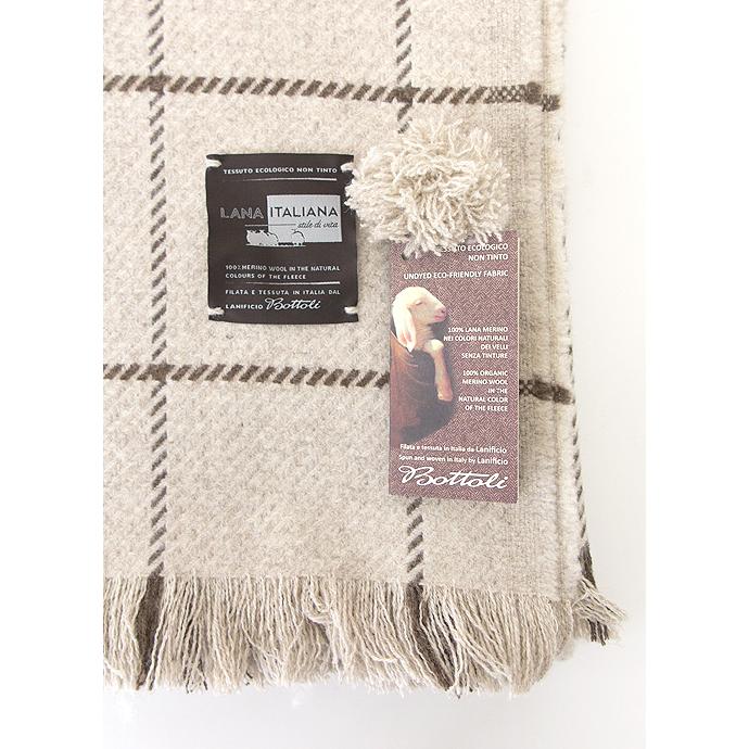 Bottoli/ボットリ/ウールブランケット/ウィンドウペン/LANA ITALIANA/ナチュラル/bot402404 | ブランド登録なし | 05
