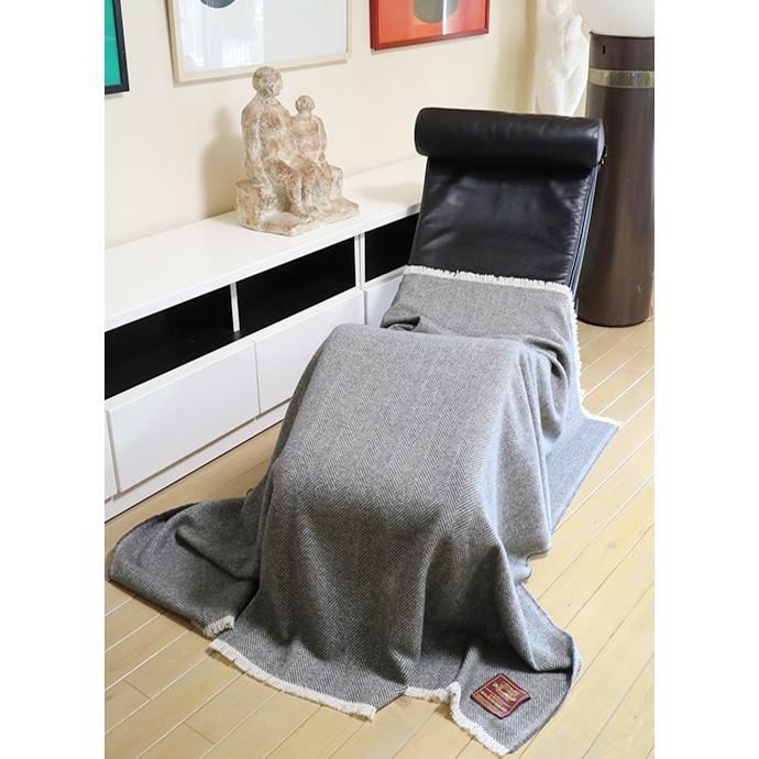 Bottoli/ボットリ/ウールブランケット/ヘリンボーン/天然染料/グレー/bot402408 | ブランド登録なし