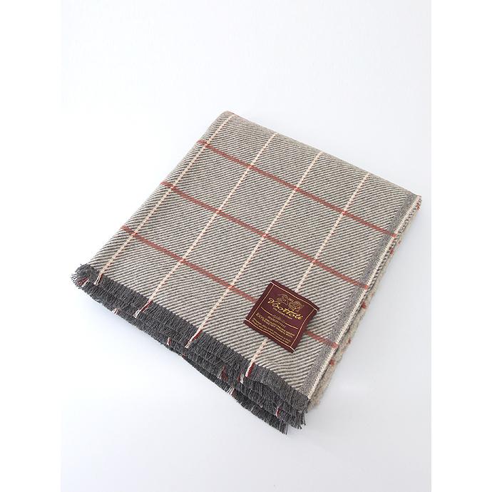 Bottoli/ボットリ/ウールブランケット/ウインドウペン/グレー×レッド/bot420403 | ブランド登録なし | 01