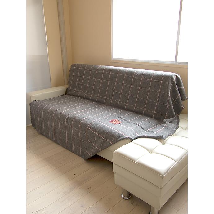 Bottoli/ボットリ/ウールブランケット/ウインドウペン/ミディアムグレー×レッド/bot420404 | ブランド登録なし