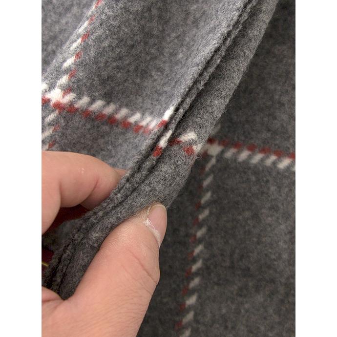 Bottoli/ボットリ/ウールブランケット/ウインドウペン/ミディアムグレー×レッド/bot420404 | ブランド登録なし | 03