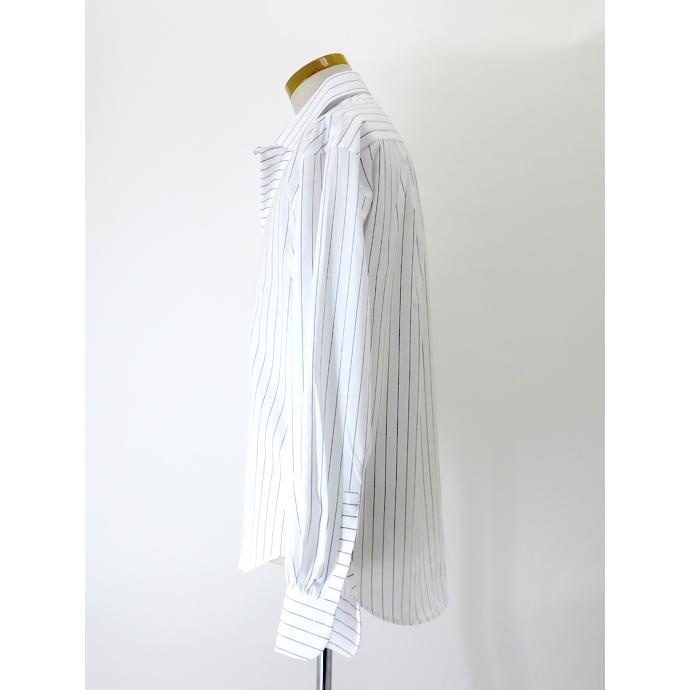 【新品】  Bourrienne Paris X / ブリエンヌ パリ | コットン ストライプ プルオーバーブラウス シャツ | S | ライトブルー/ホワイト | レディース Bourrienne Paris X＞MARIN STRIPE/ストライプ プルオーバーシャツ