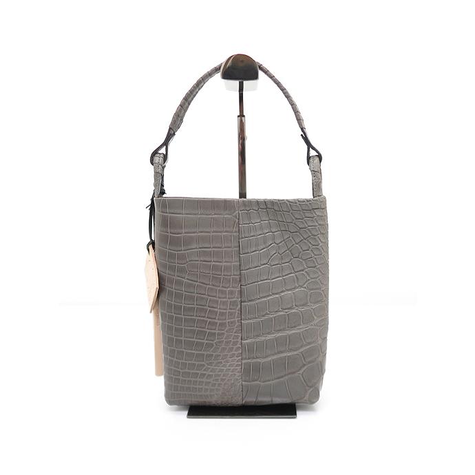 cornelian taurus by daisuke iwanaga コーネリアンタウラス CWS deformer bag/レザー巾着/クロコダイル/ポロサス 日本製 グレー cor481001 | cornelian taurus by daisuke iwanaga | 03