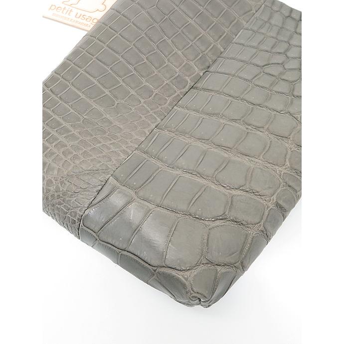 cornelian taurus by daisuke iwanaga コーネリアンタウラス CWS deformer bag/レザー巾着/クロコダイル/ポロサス 日本製 グレー cor481001 | cornelian taurus by daisuke iwanaga | 04