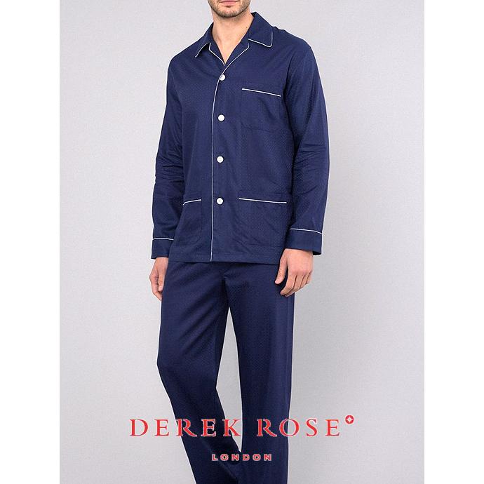 DEREK ROSE/デレク・ローズ/パジャマ/ジャガード/超長綿/ネイビー/der400401 | ブランド登録なし