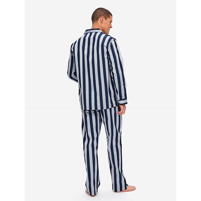 DEREK ROSE/デレク・ローズ/パジャマ/ストライプ/超長綿/ネイビー×ライトブルー/der420401 | ブランド登録なし | 02