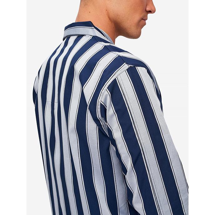 DEREK ROSE/デレク・ローズ/パジャマ/ストライプ/超長綿/ネイビー×ライトブルー/der420401 | ブランド登録なし | 05