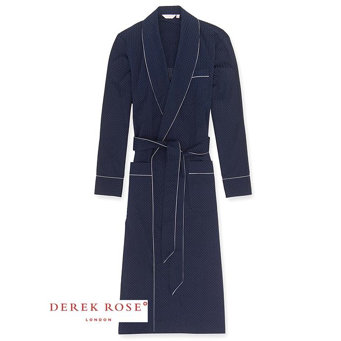 DEREK ROSE/デレク・ローズ/ガウン/ジャガード/超長綿/ネイビー/der420402 | ブランド登録なし