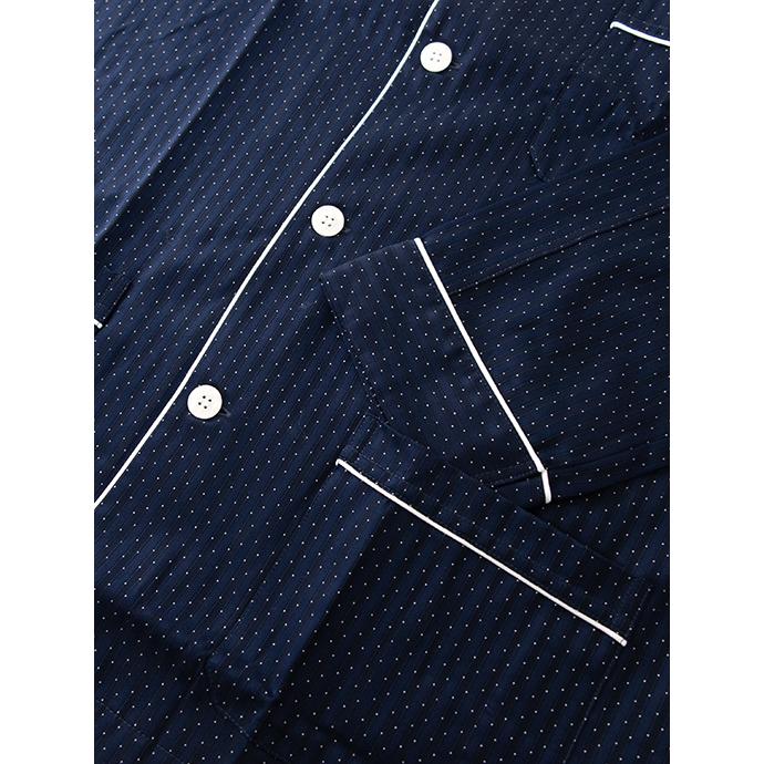 DEREK ROSE/デレク・ローズ/パジャマ/ジャガード/超長綿/ネイビー