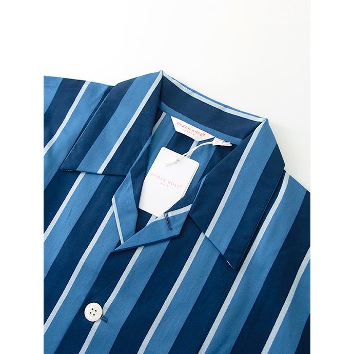 DEREK ROSE/デレク・ローズ/パジャマ/ストライプ/超長綿/ブルー