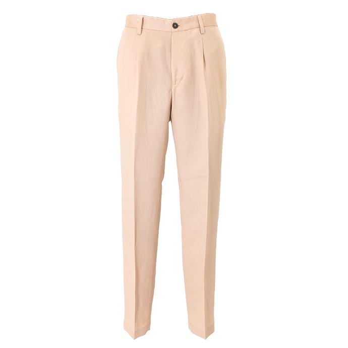 【50％OFF】デヴォーレ・インチピット DEVORE Incipit 1プリーツスラックス/テンセルリネン イタリア製 サーモンピンク dev500601 | ブランド登録なし | 01