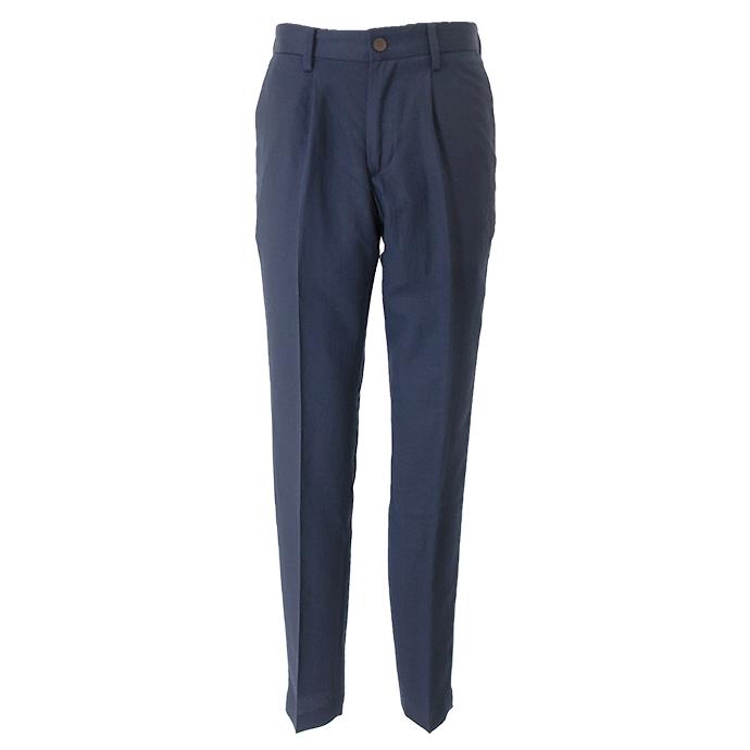 【50％OFF】デヴォーレ・インチピット DEVORE Incipit 1プリーツスラックス/テンセルリネン イタリア製 ネイビー dev500801 | ブランド登録なし | 01