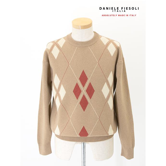 30％OFF】ダニエレ・フィエゾーリ DANIELE FIESOLI アーガイルニット  
