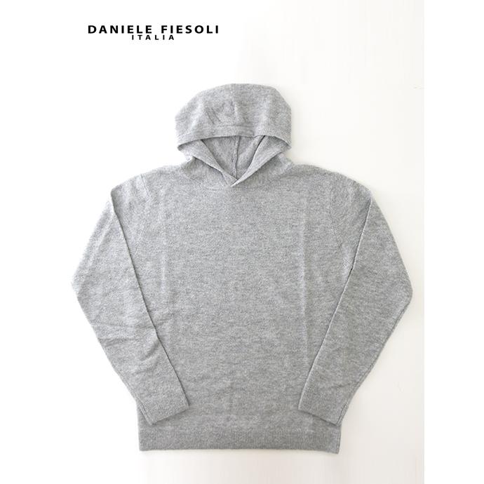 【30％OFF】ダニエレ・フィエゾーリ DANIELE FIESOLI ニットフーディ/ウールナイロンカシミア イタリア製 ライトグレー dfi502002 | DANIELE FIESOLI