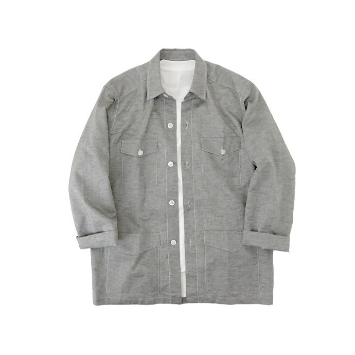 ディロレンツィ DE LORENZI サファリシャツ イタリア製 グレー dlr520602 | 