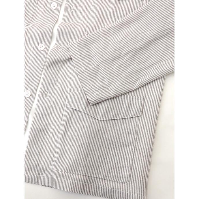 ディロレンツィ DE LORENZI サファリシャツ イタリア製 ホワイト×ベージュストライプ dlr520603 |  | 02