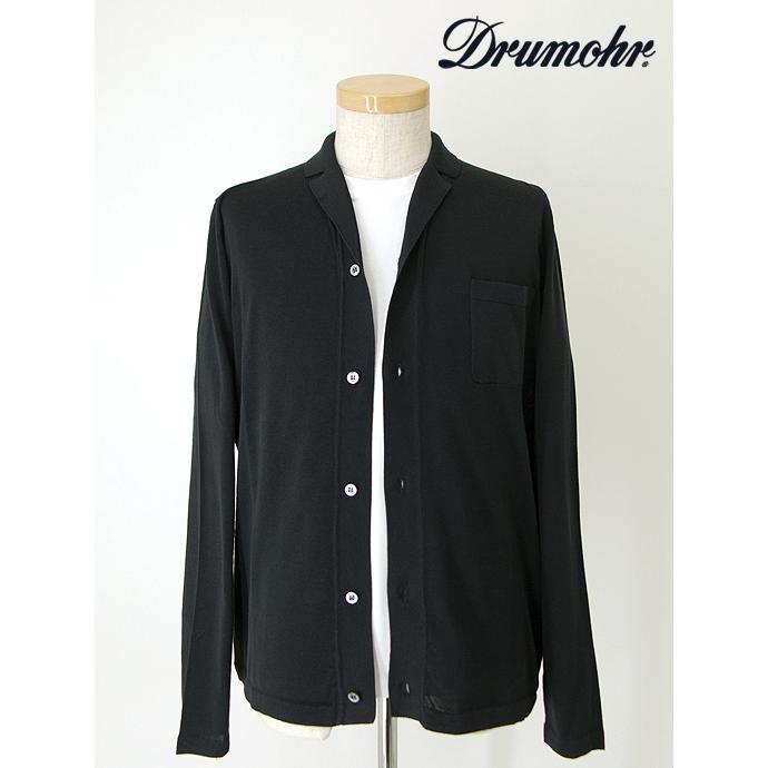 Drumohr/ドルモア/ニットカーディガン/30Gハイゲージコットン/ブラック/dru460604 | DRUMOHR