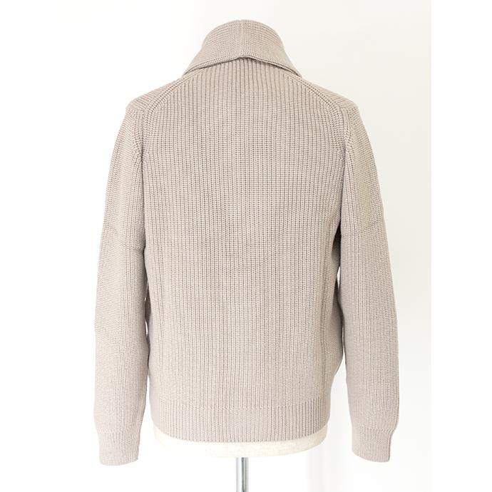 【美品】Drumohrドルモア コットンニットジャケット 46 グレージュ 伊製 美品】Drumohrドルモア コットンニットジャケット 46 グレージュ 伊製