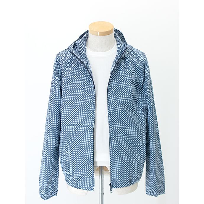 【50％OFF】ドルモア Drumohr フーデッドブルゾン/ビスコッティプリント イタリア製 ブルー dru480601 | DRUMOHR | 01