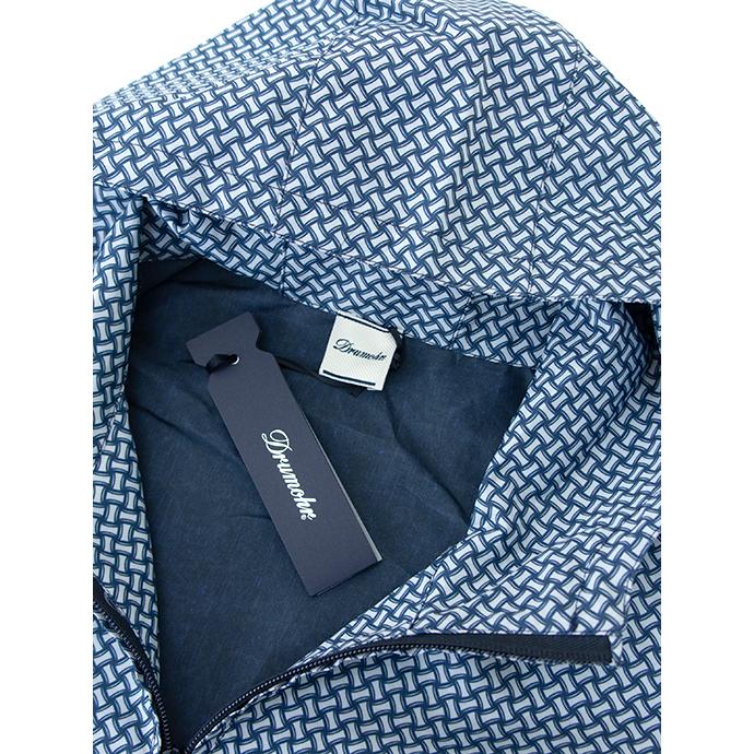 【50％OFF】ドルモア Drumohr フーデッドブルゾン/ビスコッティプリント イタリア製 ブルー dru480601 | DRUMOHR | 06