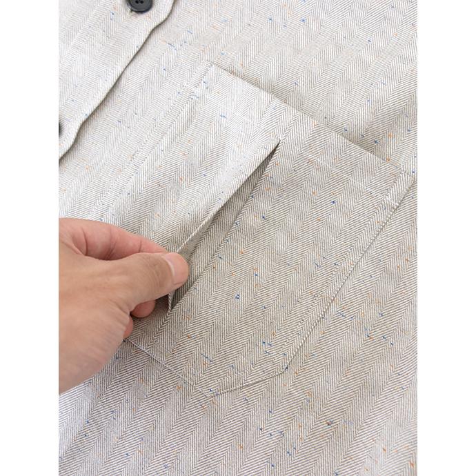 【40％OFF】エッリコ フォルミコラ ERRICO FORMICOLA カジュアルシャツ/ネップ入りヘリンボーンコットン イタリア製 グレージュ erc501401 | ERRICO FORMICOLA | 05