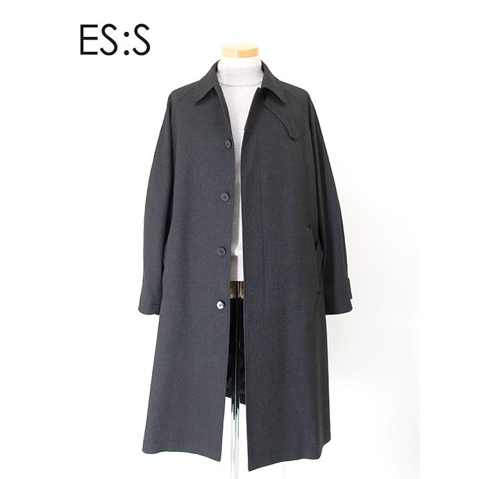 エス ES:S バルカラーコート/ベルテッドラグラン/ブロークンピンヘッド 日本製 チャコールグレー ess501803 | ES:S