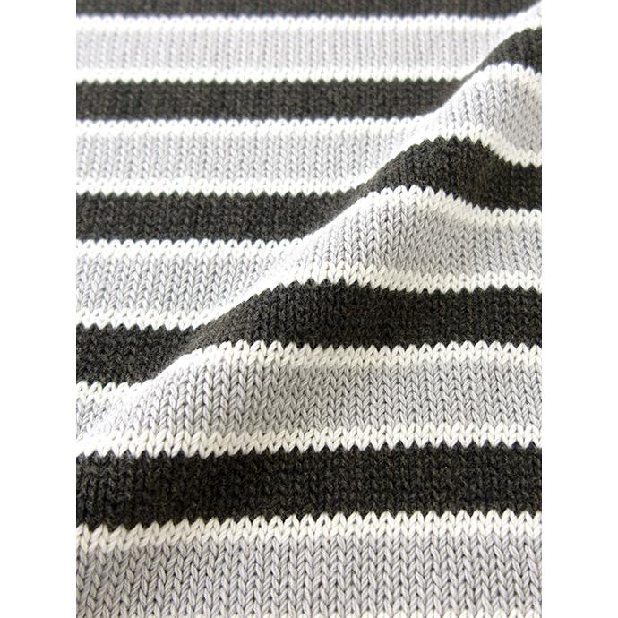 【30％OFF】Fablizio Del Carlo ファブリツィオ・デル・カルロ ボーダーニット/コットンカシミア イタリア製 ブラック×ライトグレー fdc501201 |  | 01