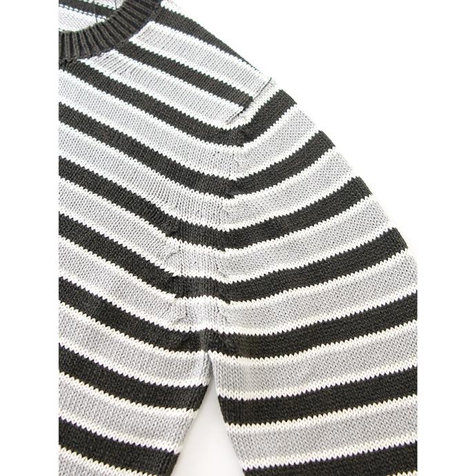 【30％OFF】Fablizio Del Carlo ファブリツィオ・デル・カルロ ボーダーニット/コットンカシミア イタリア製 ブラック×ライトグレー fdc501201 |  | 02