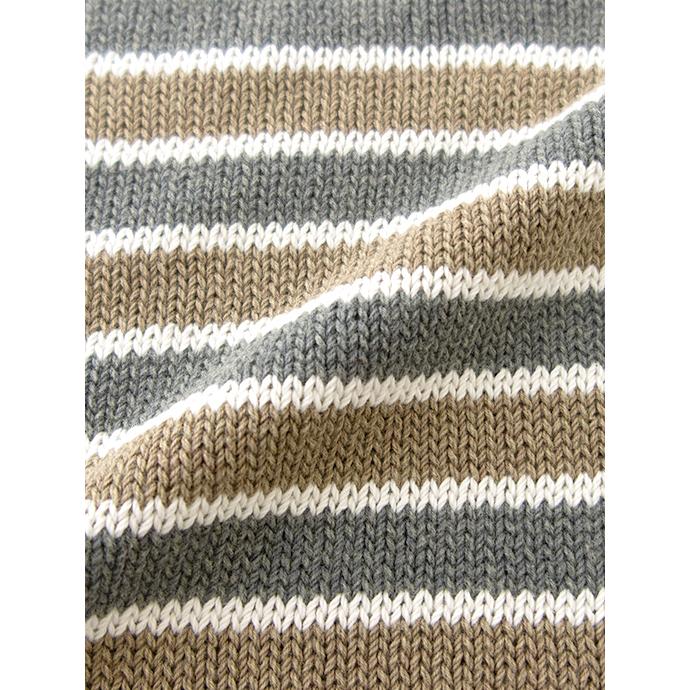 【30％OFF】Fablizio Del Carlo ファブリツィオ・デル・カルロ ボーダーニット/コットンカシミア イタリア製 グリーングレー×ライトブラウン fdc501202 |  | 01