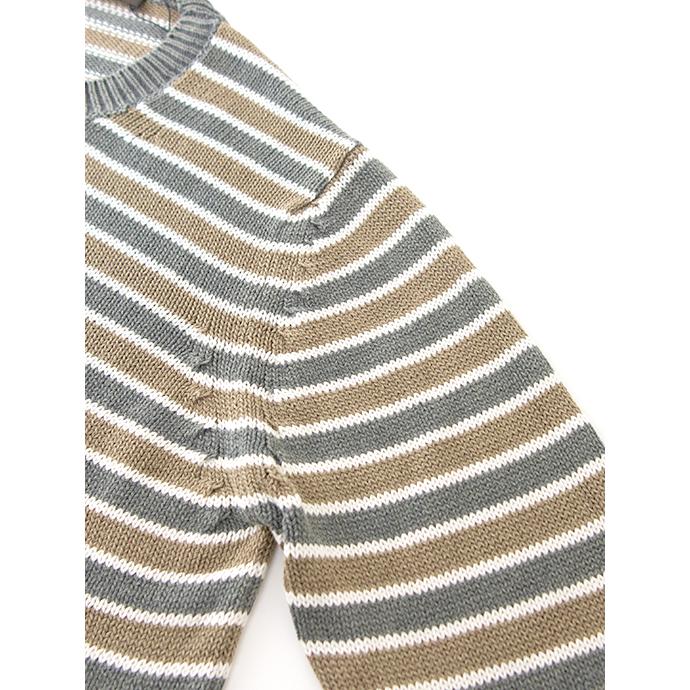 【30％OFF】Fablizio Del Carlo ファブリツィオ・デル・カルロ ボーダーニット/コットンカシミア イタリア製 グリーングレー×ライトブラウン fdc501202 |  | 02