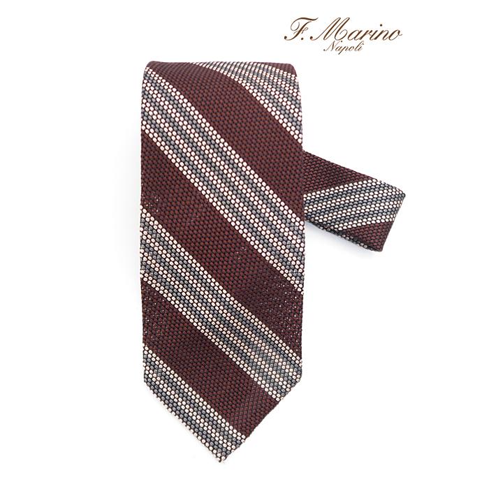 Francesco Marino フランチェスコ・マリーノ ネクタイ/シルク/フレスコ/スフォデラート イタリア製 ボルドー/グレー fma480802 | ブランド登録なし
