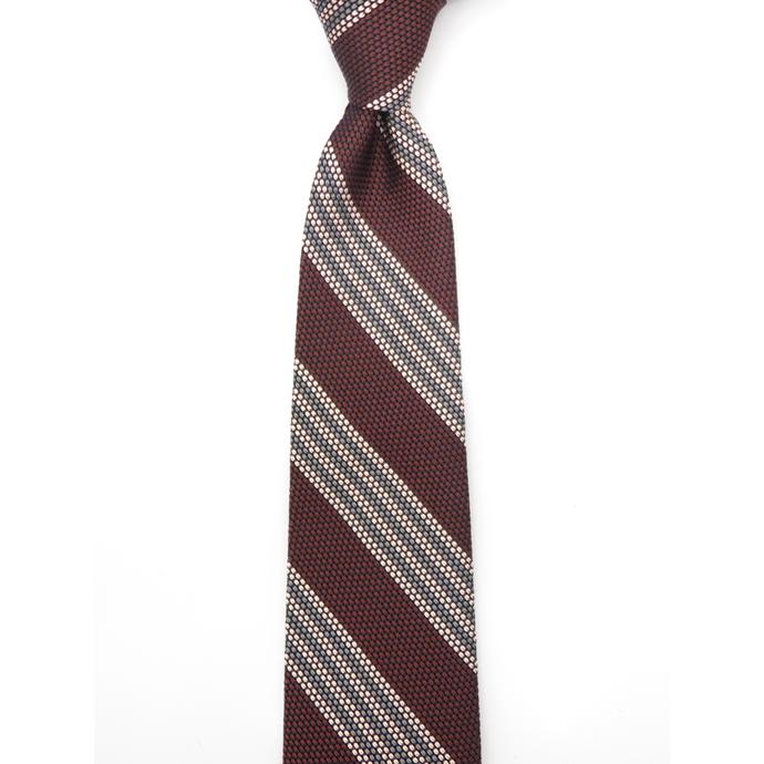 Francesco Marino フランチェスコ・マリーノ ネクタイ/シルク/フレスコ/スフォデラート イタリア製 ボルドー/グレー fma480802 | ブランド登録なし | 01