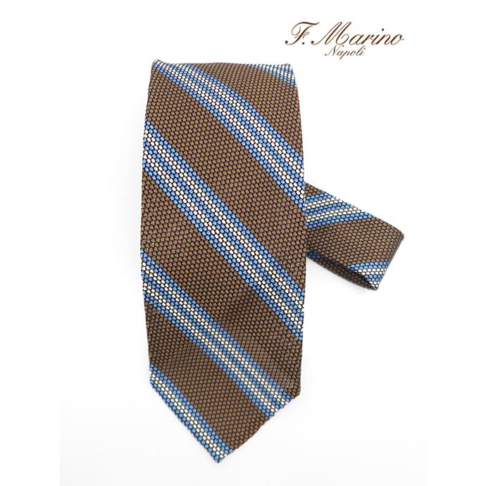 Francesco Marino フランチェスコ・マリーノ ネクタイ/シルク/フレスコ/スフォデラート イタリア製 ブラウン/ブルー fma480803 | ブランド登録なし