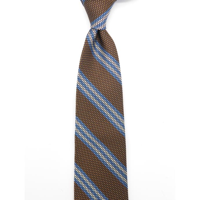 Francesco Marino フランチェスコ・マリーノ ネクタイ/シルク/フレスコ/スフォデラート イタリア製 ブラウン/ブルー fma480803 | ブランド登録なし | 01