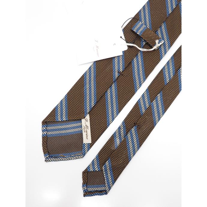 Francesco Marino フランチェスコ・マリーノ ネクタイ/シルク/フレスコ/スフォデラート イタリア製 ブラウン/ブルー fma480803 | ブランド登録なし | 02