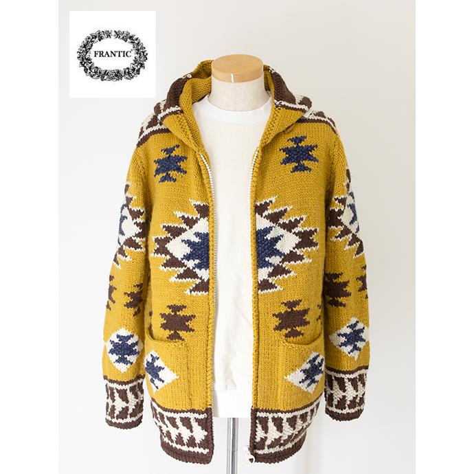 【30％OFF】フランティック Frantic by Andrea Venturini 別注カウチンセーター/ハンドメイド マスタード×ブラウン frn502002 | 