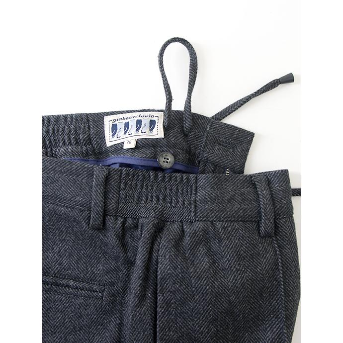 giab's ARCHIVIO/ジャブス アルキヴィオ イージースラックス/MASACCIO/ストレッチウールヘリンボーン グレー gba462001 | giab's ARCHIVIO | 05