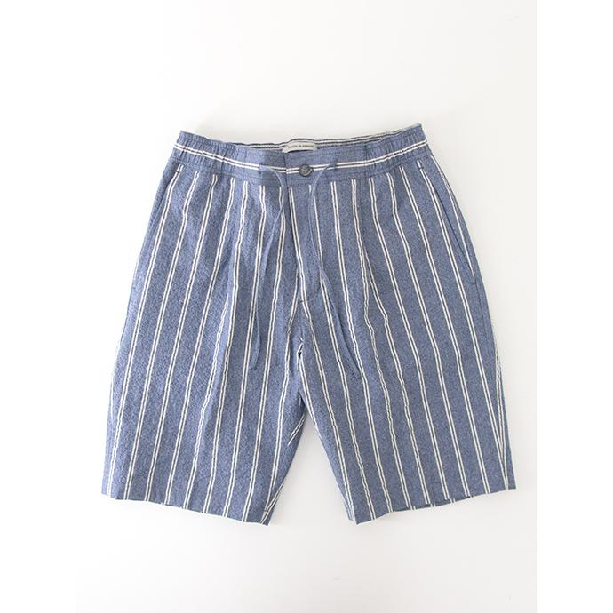 ジャブス アルキヴィオ giabs ARCHIVIO ショートパンツ/シアサッカーコットン/DELLA ROBBIA イタリア製 ブルー×ホワイト gba500801 | giab's ARCHIVIO | 01