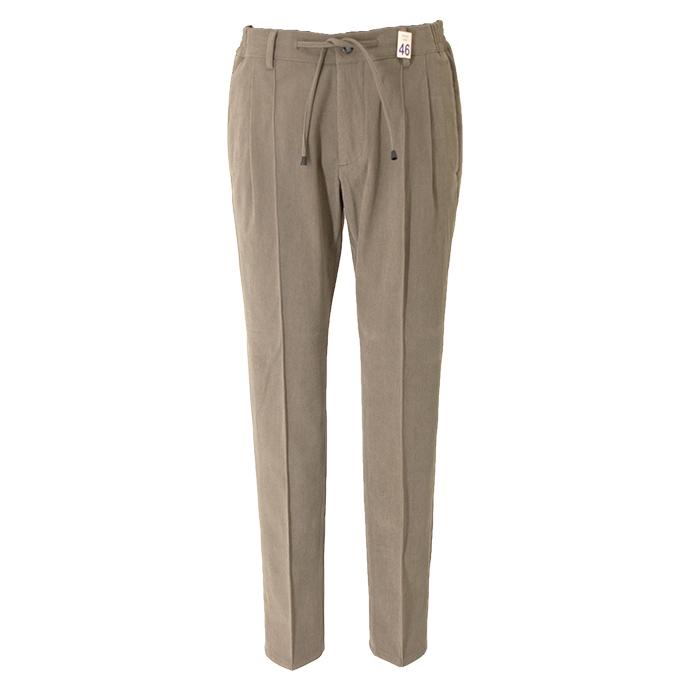 ジャブス アルキヴィオ giab's ARCHIVIO 1プリーツイージースラックス/MASACCIO-R1/ストレッチソフトコーデュロイ イタリア製 グレイッシュカーキ gba502001 | giab's ARCHIVIO | 01