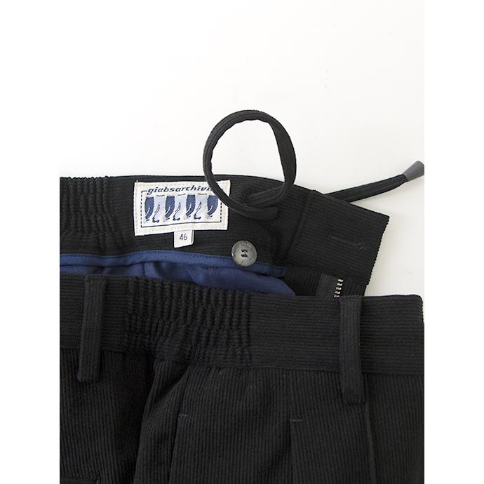 ジャブス アルキヴィオ giabs ARCHIVIO 1プリーツイージースラックス/MASACCIO-R1/ストレッチソフトコーデュロイ イタリア製 ブラック gba502002 | giab's ARCHIVIO | 05