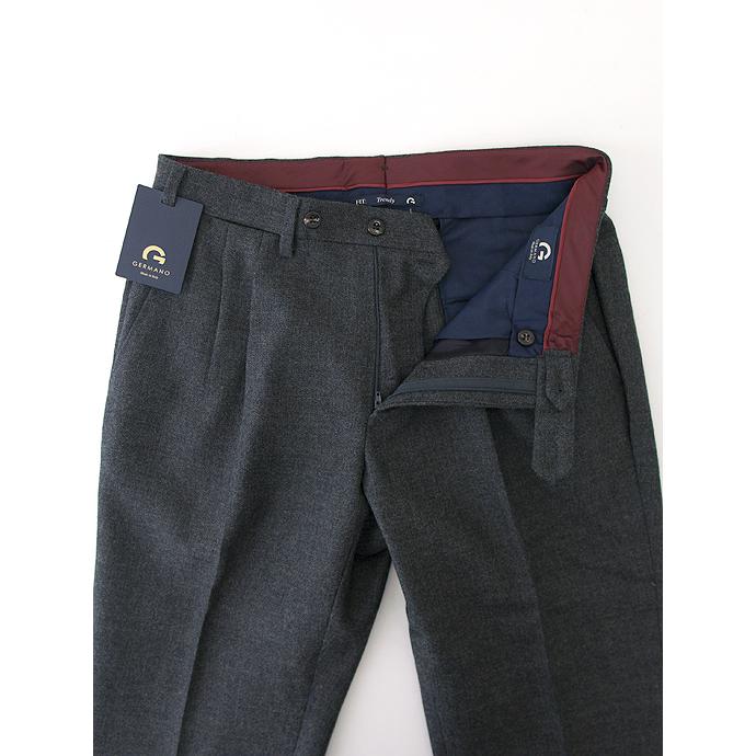 GERMANO/ジェルマーノ/ウールスラックス/2プリーツ/グレー