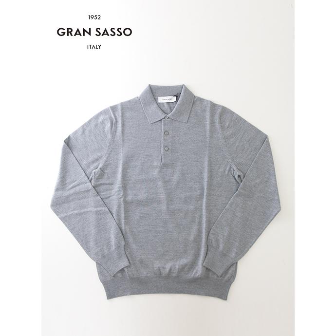 【30％OFF】グランサッソ Gran Sasso ウールニットポロシャツ イタリア製 ライトグレー 【30％OFF】 | Gran Sasso