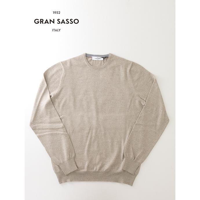 【30％OFF】グランサッソ Gran Sasso クルーネックニット/ウール イタリア製 ベージュ gra501808 | Gran Sasso