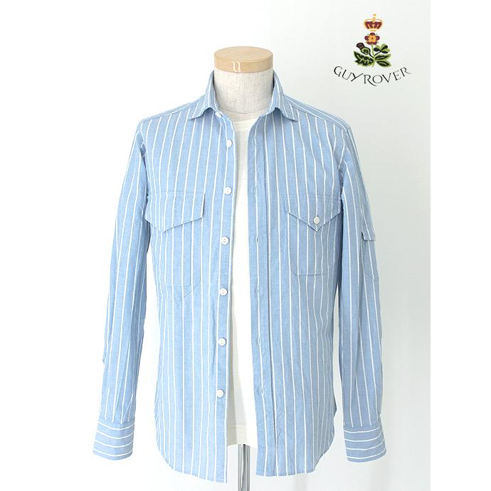 GUY ROVER/ギローバー/オーバーシャツ/ストライプオックスフォード/ブルー×ホワイト/guy460606 | GUY ROVER